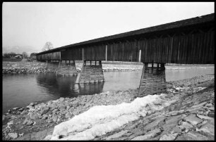 Lustenau: Alte Holzbrücke über den Rhein, bei Lustenau