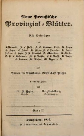 Neue preußische Provinzial-Blätter. 2, 2. 1846