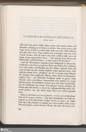 In Memoriam Eberhard Brockhaus : 1920–1947