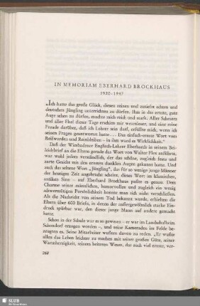 In Memoriam Eberhard Brockhaus : 1920–1947