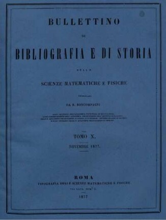 Tomo X. Novembre 1877.