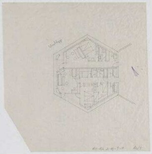 "Sternhaus" am Kleinen Wannsee (nicht realisiert) – Westtyp: Grundriss. Berlin-Wannsee, Bismarckstraße