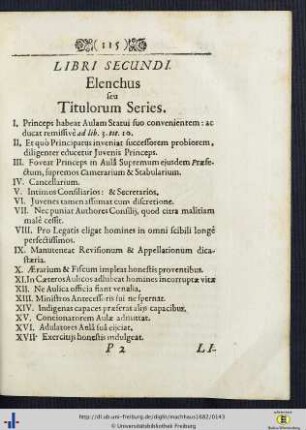 Elenchus Libri Secundi.