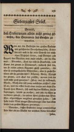 Siebenzigstes Stück