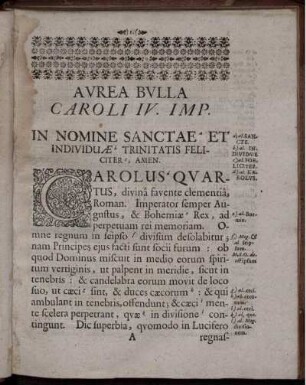 Aurea Bulla Caroli IV. Imp.