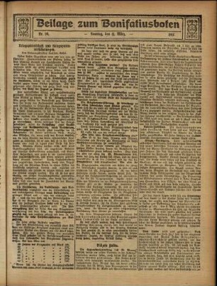 Zweite Ausgabe vom Sonntag, den 11. März 1917.