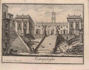 Campidoglio (Das Kapitol in Rom), Illustration in: Pietro Rossini: Il Mercurio errante delle grandezze di Roma, Rom 1750