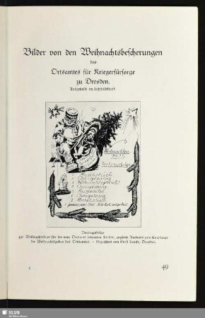 Bilder von den Weihnachtsbescherungen des Ortsamtes für Kriegerfürsorge zu Dresden