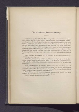 Die städtische Bauverwaltung