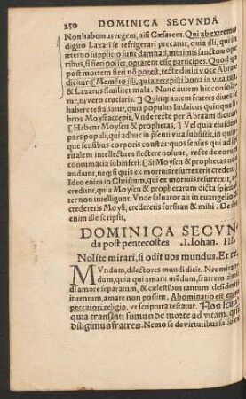 Dominica Secunda post pentecostes ...