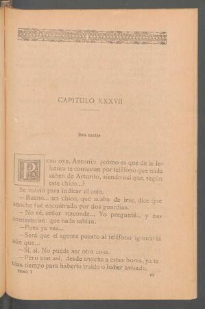 Capítulo XXXVII - Dos cartas