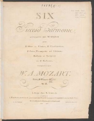 No. 2: Six Pieces d'harmonie