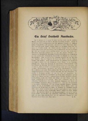 Ein Brief Berthold Auerbachs
