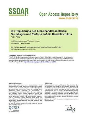 Die Regulierung des Einzelhandels in Italien: Grundlagen und Einfluss auf die Handelsstruktur