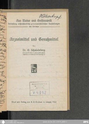 Arzneimittel und Genussmittel