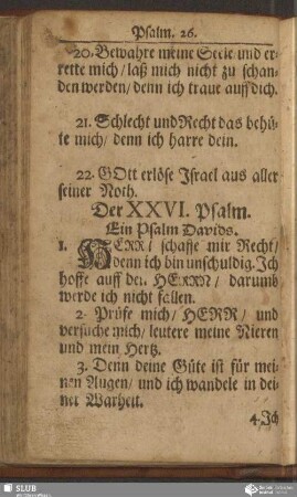 Der XXVI. Psalm