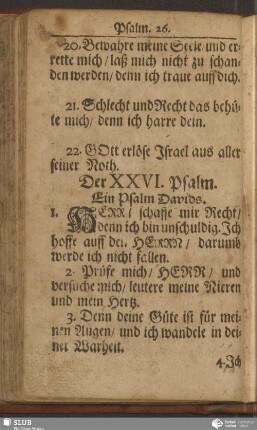 Der XXVI. Psalm
