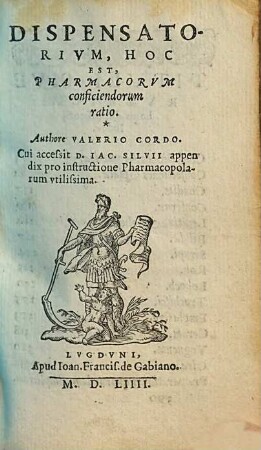 Dispensatorium, Hoc Est, Pharmacorum conficiendorum ratio