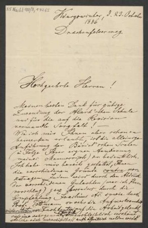 Brief an B. Schott's Söhne : 23.10.1886