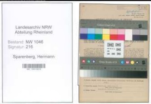 Entnazifizierung Hermann Sparenberg , geb. 03.04.1892 (Schachtmeister)