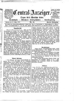Central-Anzeiger : Organ für Handel und Industrie. 1873 = Jg. 2, Nr. 1 - 45