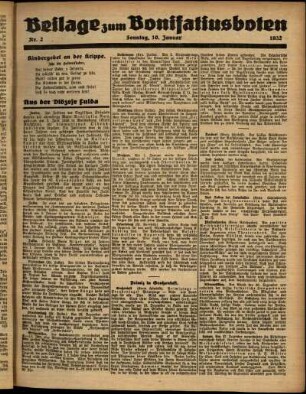 Zweite Ausgabe vom Sonntag, den 10. Januar 1932.