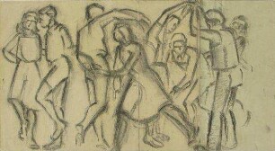Menschengruppe tanzend
