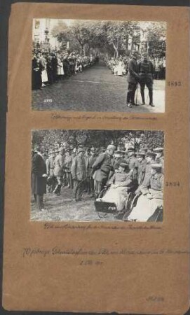 GFM von Hindenburg bei den Genesenden der Lazarette des Kreises. (70 jährige Geburtstagsfeier des GFM von Hindenburg im Großen Hauptquartier, 02.10.1917)