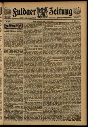 Dritte Ausgabe vom Samstag, den 04. Juni 1904.