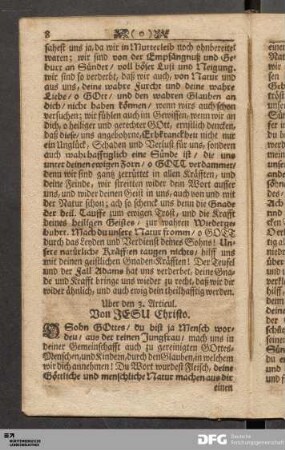 Uber den 3. Articul. Von JESU Christo.