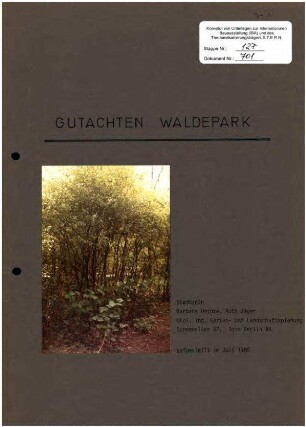 Gutachten: Waldepark