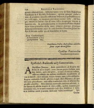 Epistola I. Rusdorfii ad J. Camerarium. - Epistola XLV. Rusdorfii ad L. Camerarium.