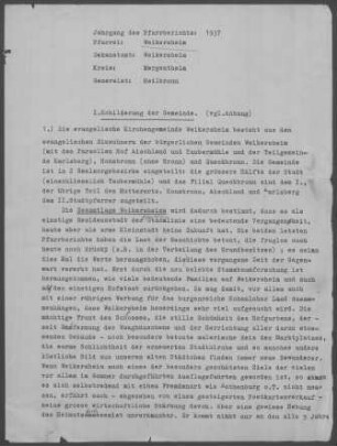 Weikersheim mit Honsbronn und Queckbronn: Pfarrbericht 1937