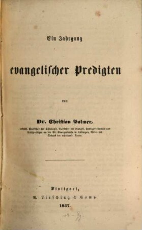 Ein Jahrgang evangelischer Predigten