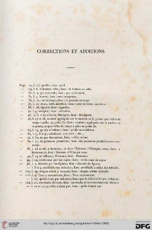 Corrections et additions
