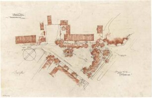 Gsaenger, Gustav; Friedrichshafen (Baden-Württemberg); Zeppelin - Museum - Entwurf, Parkplatzgestaltung (Lageplan)