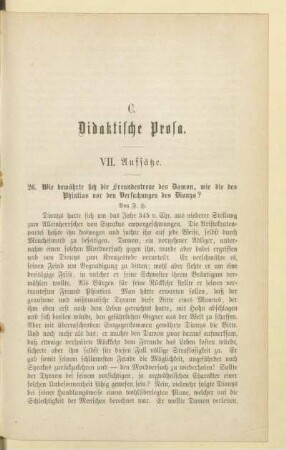 VII. Aufsätze
