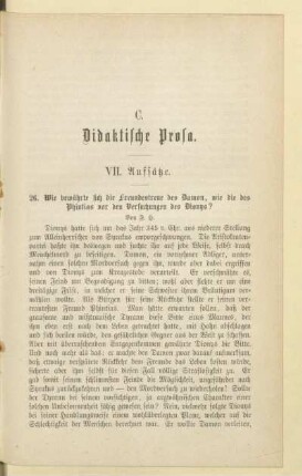 VII. Aufsätze