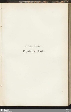 Sechster Abschnitt. Physik der Erde