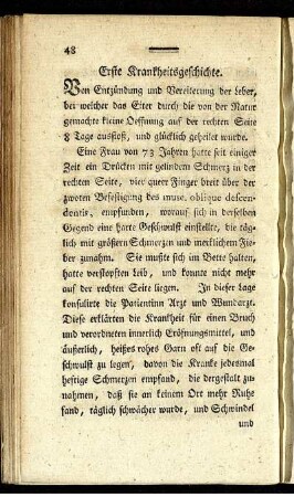 Erste Krankheitsgeschichte