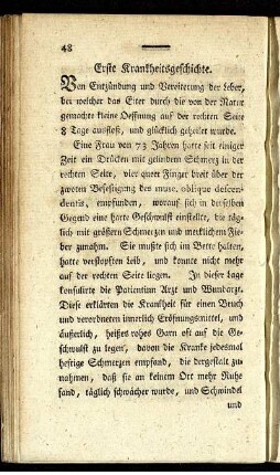 Erste Krankheitsgeschichte