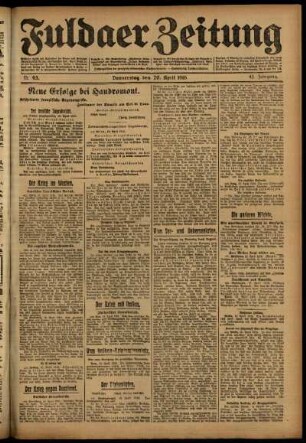 Ausgabe vom Donnerstag, den 20. April 1916.