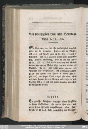 Am zwanzigsten Trinitatis-Sonntage. Ephes. 5, 15-21.