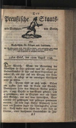 33stes Stück, den 18ten August 1798