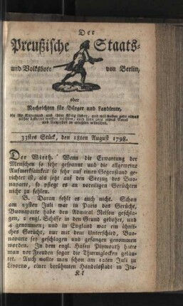 33stes Stück, den 18ten August 1798