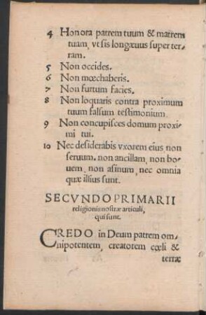 Secundo Primarii religionis nostrae articuli, qui sunt.