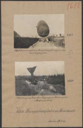 Fesselballon am westlichen Kriegsschauplatz auf dem Wege zum Aufstiegsplatz