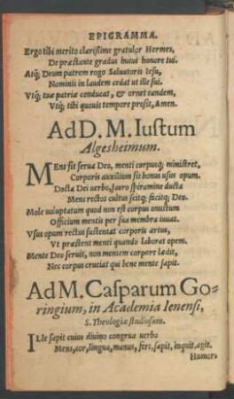 Ad M. Casparum Goringium ...