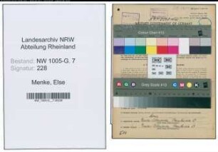 Entnazifizierung Else Menke , geb. 01.09.1904 (Korrespondentin)