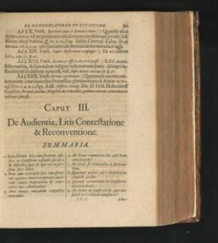 Caput III. De Audientia, Litis Contestatione & Reconventione.